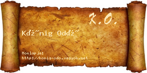 Kőnig Odó névjegykártya